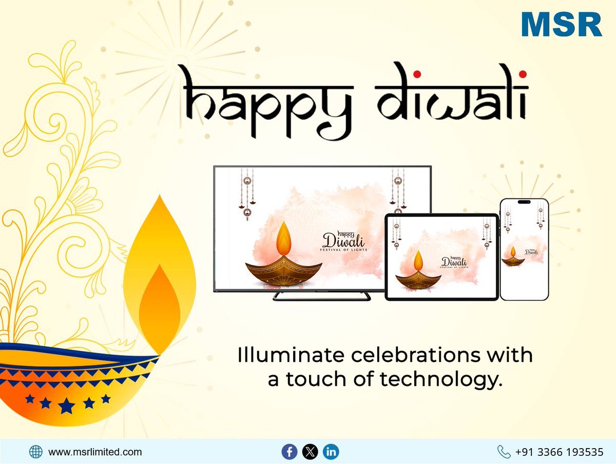 msritsolution's tweet image. MSR wishes all a very Happy and Prosperous Diwali 🪔 🎆 
This festive season, light up lives with digital brilliance 🧧 🖥️ 

#Diwali2025  #FestiveGreetings #DigitalInnovation