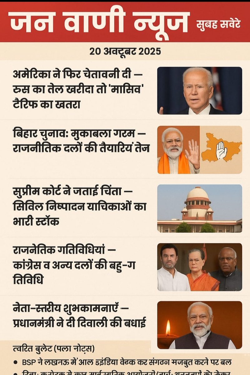 सुबह की ताजा खबरें जन वाणी न्यूज़