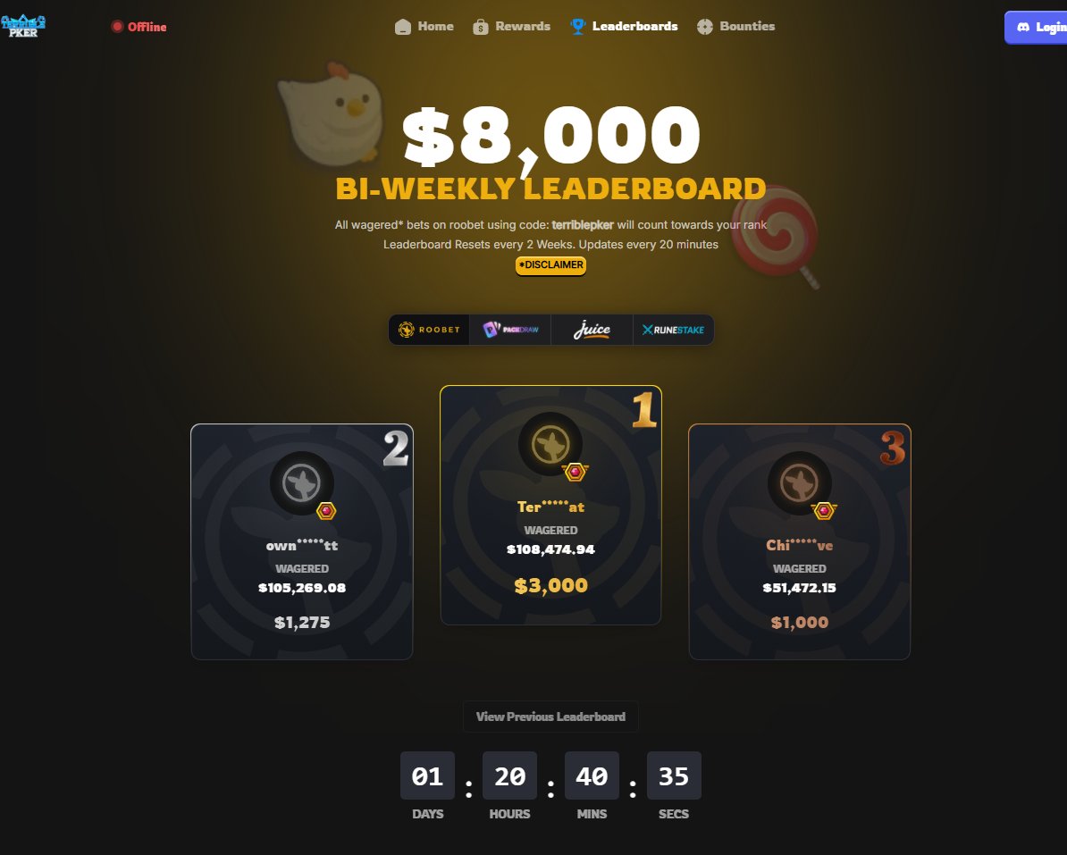 terriblepker's tweet photo. 👀Roobet Leaderboard ending VERY soon!
💰Check the Leaderboard! (auto resets)
👉 https://t.co/t42nwCbt9L
😎Sign up https://t.co/mmYDDzQJUt
🎁$80 Giveaway Rolling on Stream tomorrow! (must be in stream)
♻RT + 1 TAG! GIMME YOUR BEST ROOOOOOOOO https://t.co/346zOM0yfJ