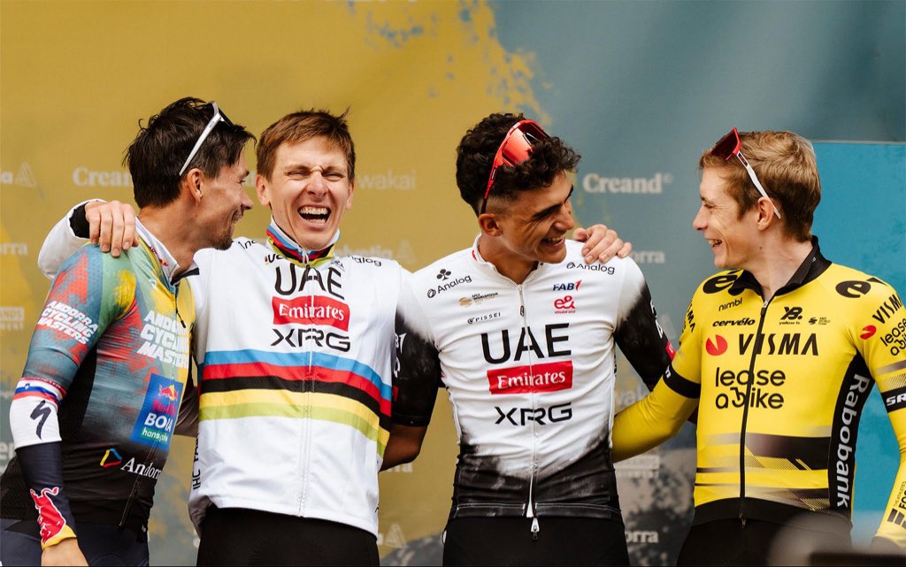 Lukáš Ronald Lukács (@lucasaganronald) on Twitter photo This photo reminds me why I love cycling so much, especially this modern era… 
In a world full of noise and negativity, cycling feels like breath of a fresh air with full of respect and admiration for one another. ❤️
📷: <a href="/jordivilapf/">Jordivilapf</a> This photo reminds me why I love cycling so much, especially this modern era… 
In a world full of noise and negativity, cycling feels like breath of a fresh air with full of respect and admiration for one another. ❤️
📷: <a href="/jordivilapf/">Jordivilapf</a>