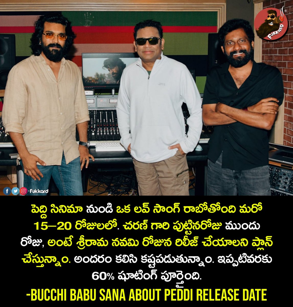 #Peddi Release Date will be Preponed to one day - #BuchiBabuSana. 

First Single will be out in 15-20 Days.
