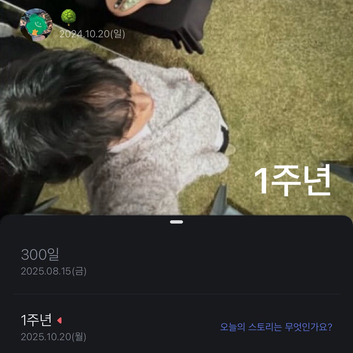 경민이를 좋아하게 된지 벌써 1년이란 시간이 흘렀다네요..~🌳🎉