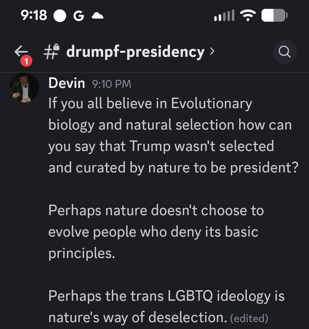 This one comment got me band from the Democratic discord server.  I posted under their derogatory titled Trump page.  I received no discord. Just band instantly.  No kings day lol