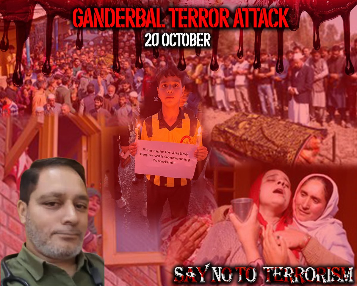 Rifa_e_Aam's tweet photo. A doctor who served humanity, six workers who built hope - all silenced by Pakistan-backed terror. Kashmir mourns but refuses to bow down. #GanderbalTerrorAttack #IndiaAgainstTerror #StandWithVictims #PakistanIsTerrorFactory #StopCrossBorderTerror https://t.co/Rb8O2cxe0C