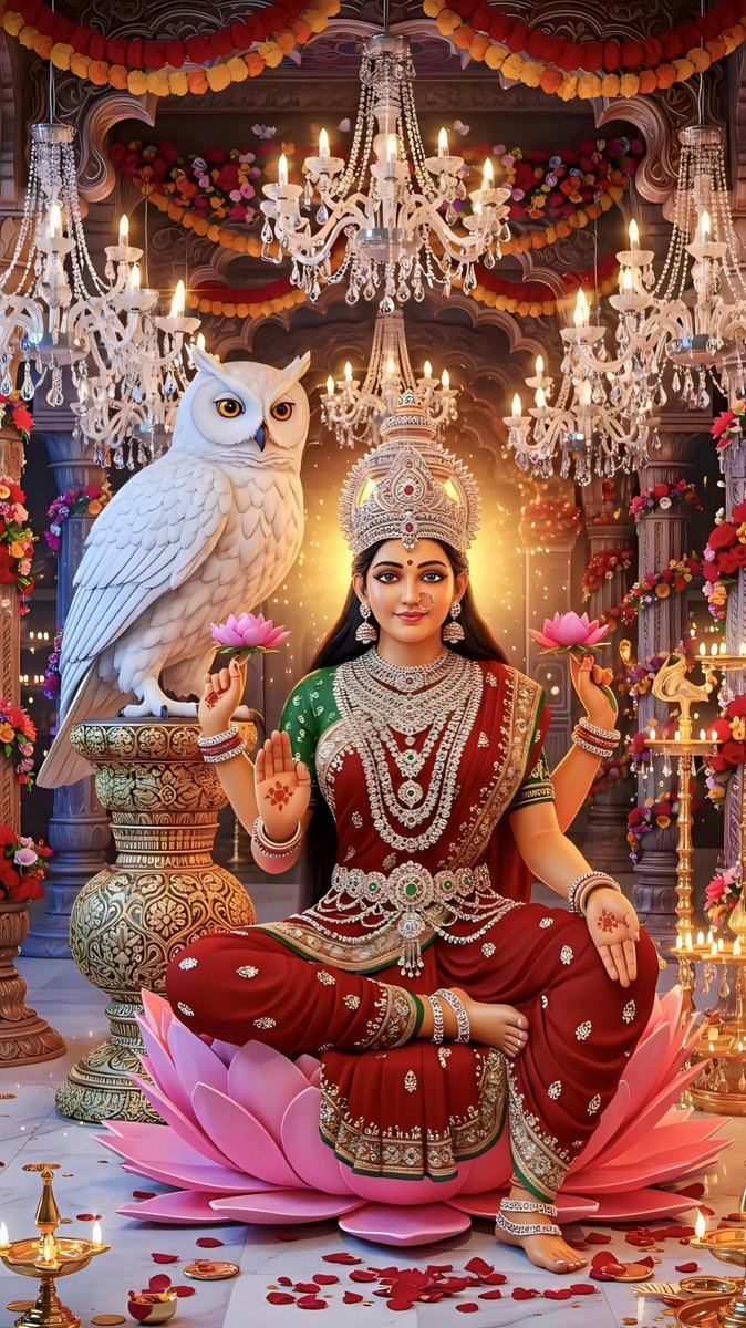 When Maa Lakshmi enters your life, darkness forgets your address. 🙏🏻🪷
