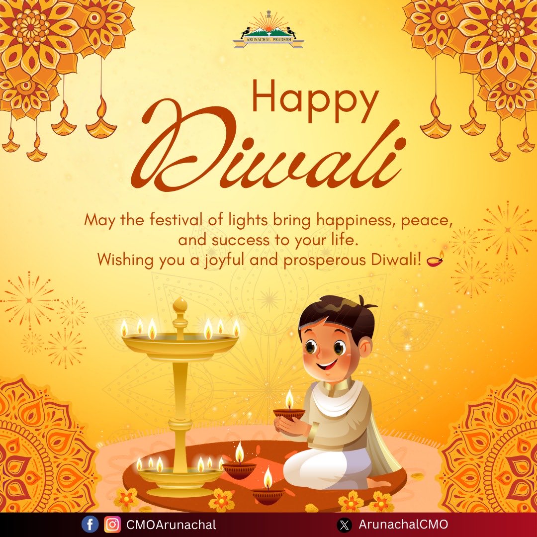 Warm wishes on the auspicious occasion of #Diwali.
May this Festival of Lights bring joy, peace, prosperity and good health to all.
#HappyDiwali 🪔✨