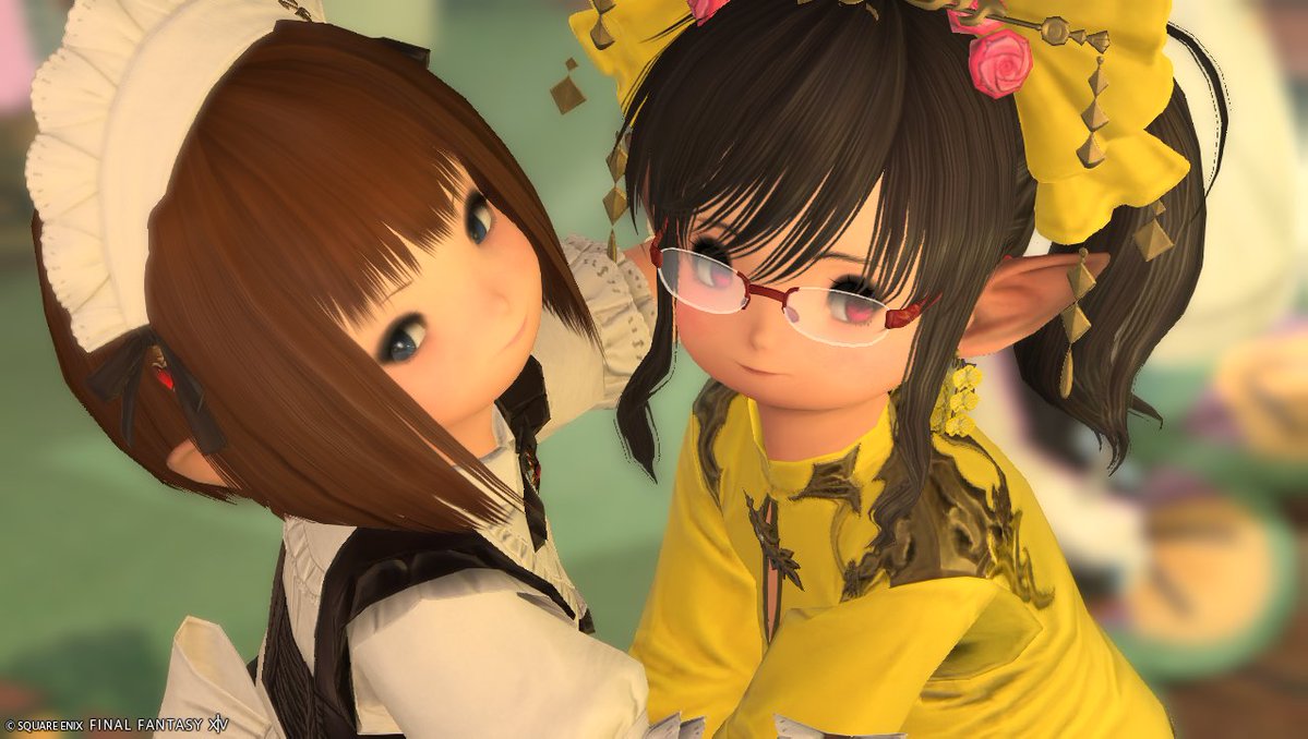 #おはララ なのですよ～♪

今日はおﾋﾟﾝｸｶﾞｽ姉妹のみなさまとご挨拶～♪
みなさん衣装お揃いでかわいいですね♪

 #FF14 #FFXIV #ララフェル