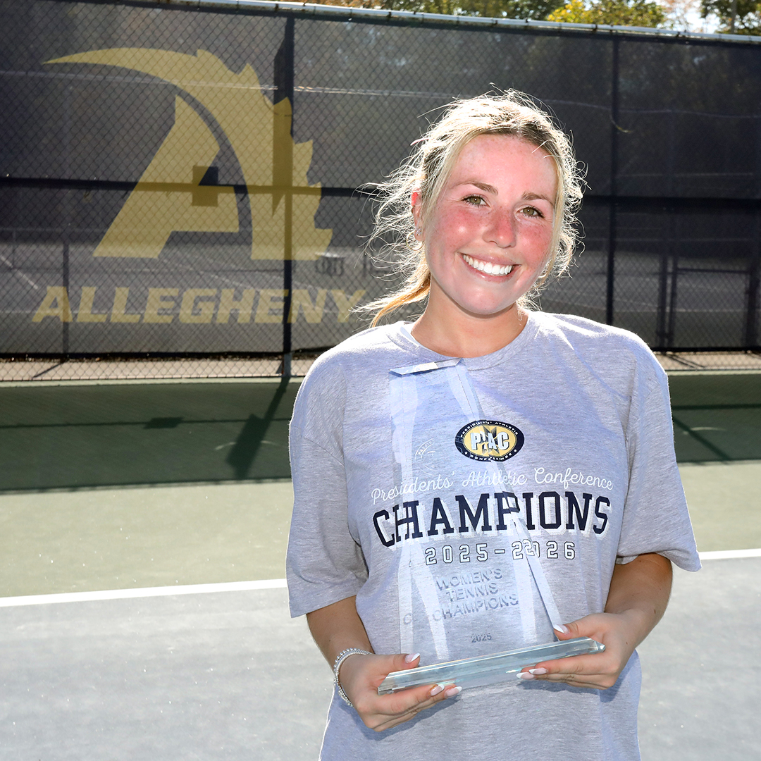 COURT ORDER - The Allegheny College women’s tennis team has done it again, their second straight Presidents Athletic Conference team championship. And congrats to tourney MVP, Gator senior Maria Lounder.