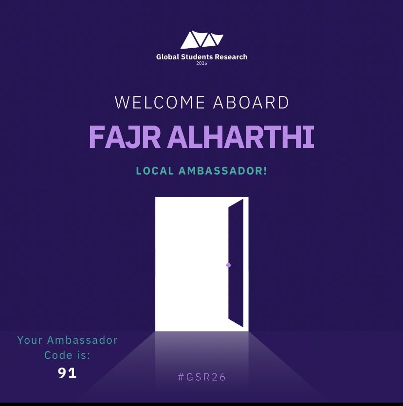 Proud to join #GSR2026 as a Local Ambassador! 🌍

Excited for this journey!!