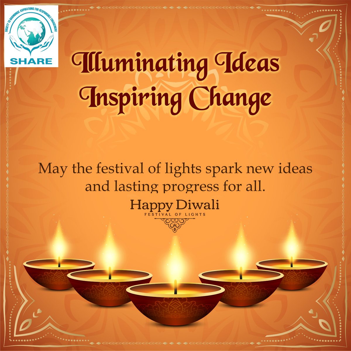 As lamps light up homes and hearts this Diwali, may new ideas illuminate paths to lasting progress.

✨ Happy Diwali from all of us here at SHARE!!! ✨ 

#happydiwali2025 #festivaloflights #SHARE #IdeasforChange #InspiringProgress