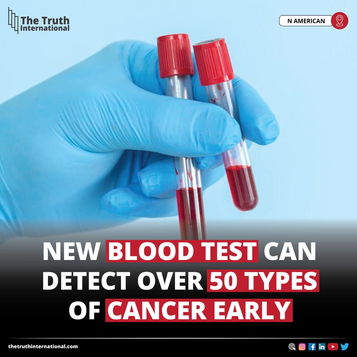 ttimagazine's tweet image. New Blood Test Can Detect Over 50 Types of Cancer Early

CLICK HERE: thetruthinternational.com/new-blood-test…

#Health #NewBloodTest #Detect #Types #Cancer #Early #NorthAmerican #TTI