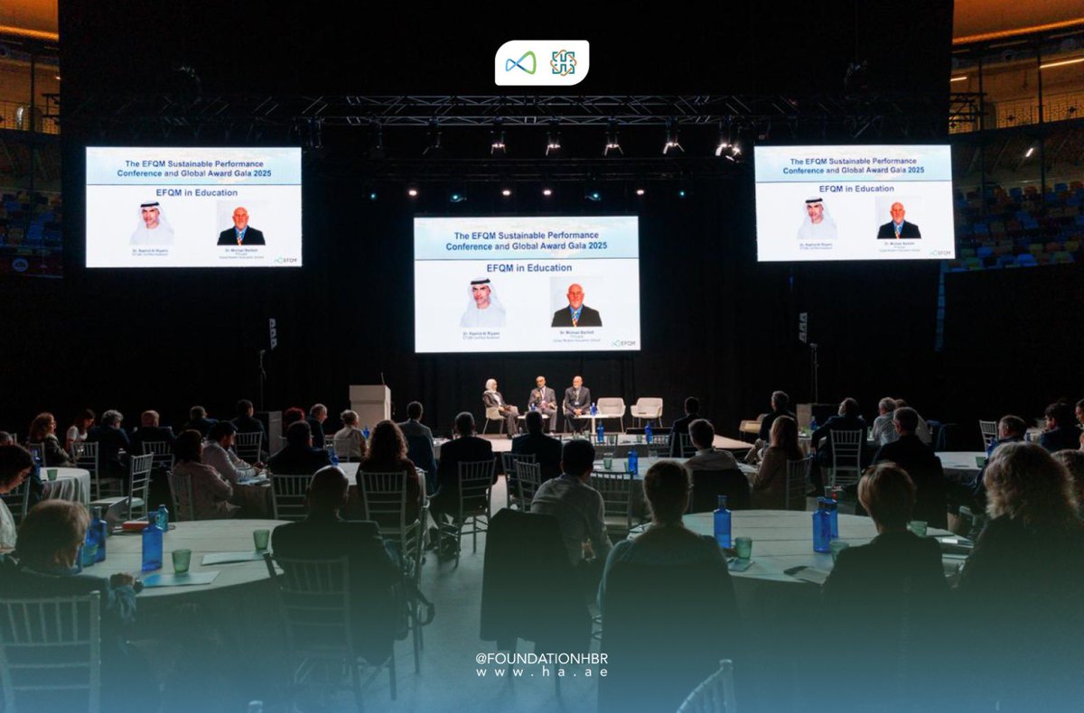 ضمن فعاليات مؤتمر EFQM للأداء المستدام 2025 في مدينة تاراغونا الإسبانية، نظّمت المؤسسة جلسة بعنوان (نموذج حمدان EFQM في التعليم)، بمشاركة عدد من المدارس المطبقة للنموذج والمحكّمين المعتمدين. وسلّطت الجلسة الضوء على أبرز الممارسات المتميزة، وأثر تطبيق نموذج حمدان EFQM في التعليم.
