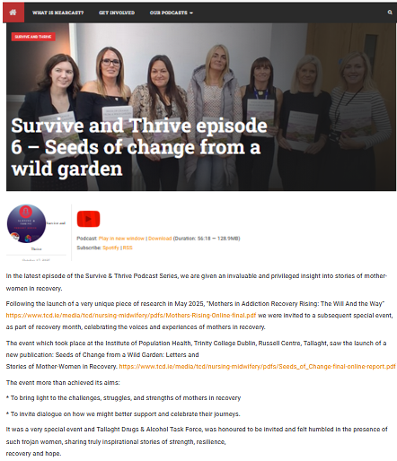 New episode from the Tallaght Drugs &amp; Alcohol Task Force - Survive and thrive podcast  drugsandalcohol.ie/40168/