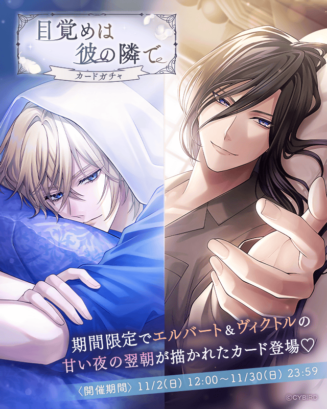 💜【予告】ガチャ情報💜 11/2 12:00より 目覚めは彼の隣でガチャ の