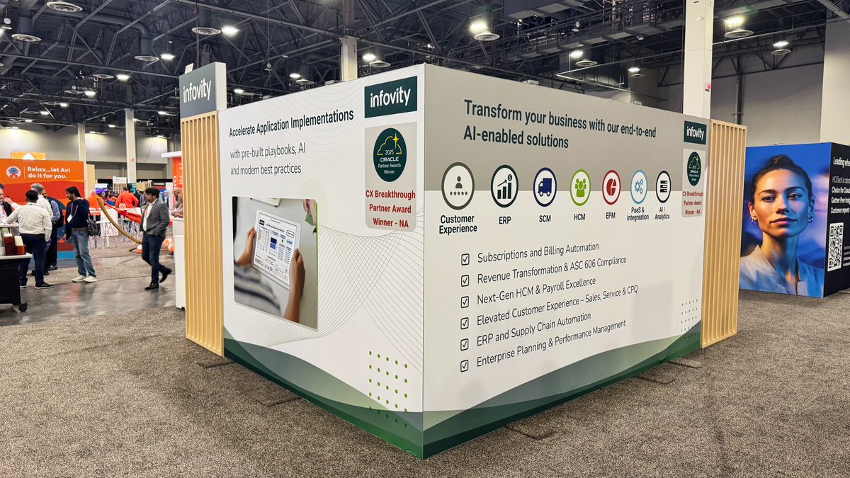 Infovity's tweet image. #Day1 #OracleAIWorld2025 #Booth7007 
Day 1 at #OracleAIWorld was buzzing with energy! Our booth was full of engaging conversations, live #AI demos, and opportunities to showcase our expertise. #Infovity #Oracle #OracleAIWorld #AIWorld #LasVegas #CloudExperts #InnovationInAction