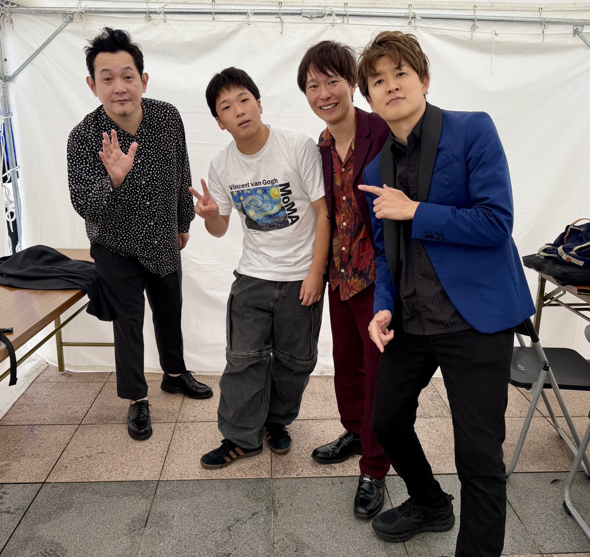 murase_yuichi's tweet photo. 昨日の青松祭、小松大学の皆さま楽しかったですー！☺️

マシンガンズさんとお久しぶりでした！、最高に優しかったです！^ ^ 実行委員会の生徒の皆さま、来てくれたお客様ありがとうございます🤩

#青松祭 #マシンガンズ #むらせ https://t.co/5ZXgKgGp7W