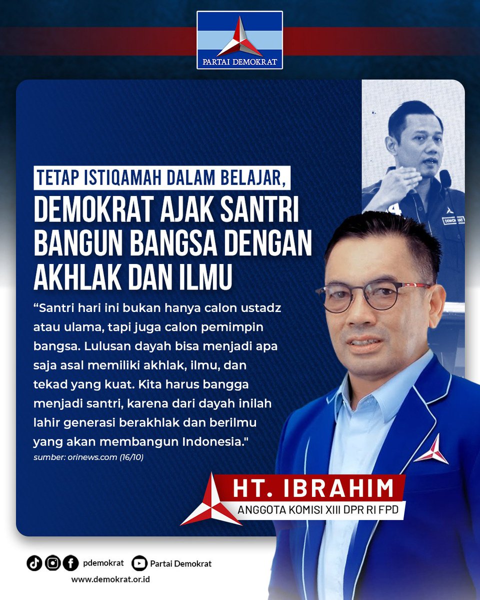 Tetap Istiqomah dalam Belajar, Demokrat Ajak Santri Bangun Bangsa dengan Akhlak dan Ilmu

"Santri hari ini bukan hanya calon ustadz atau ulama, tapi juga calon pemimpin bangsa. Lulusan dayah bisa menjadi apa saja asal memiliki akhlak, ilmu dan tekad yang kuat. Kita harus bangga