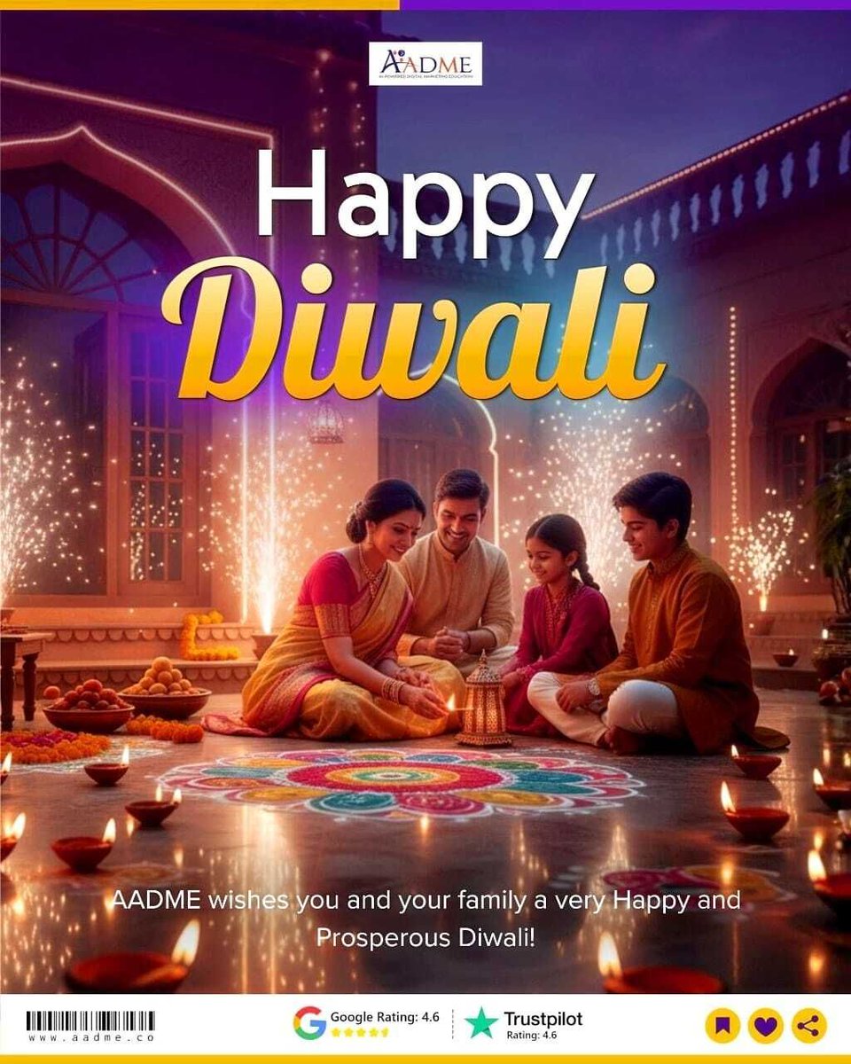 aadmeofficial's tweet image. Let’s light up dreams, ignite growth, and celebrate success this Diwali! 🌟

💥 AADME wishes everyone a joyful and prosperous Diwali!

#AADME #DiwaliVibes #GrowWithAI