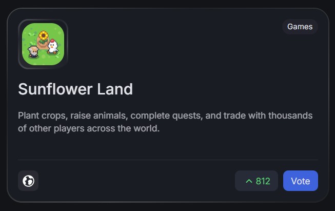sophiadefi's tweet photo. Are you ready for our Ronin launch tomorrow? 

Let’s all vote for Sunflower Land on the Built on Ronin page and help us rise in the ranks🏆. https://t.co/Im0WVfzvkX

@0xSunflowerLand https://t.co/SEZMAOPWHB