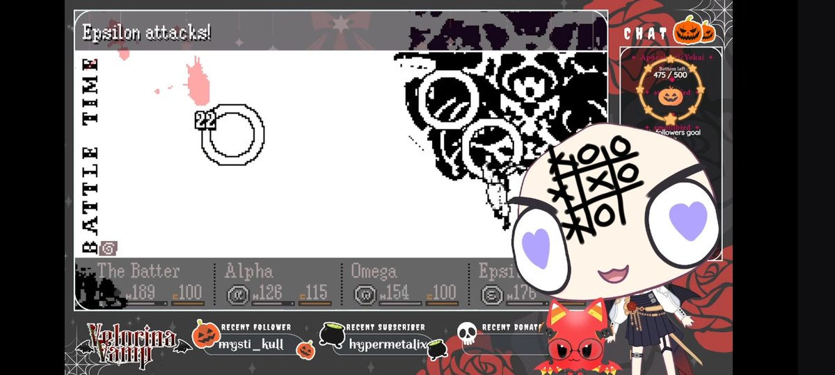 Tic tac toe game from previous stream lol  <a href="/velorinavamp/">𝔳𝔢𝔩𝔬𝔯𝔦𝔫𝔞 🌹🗡️【 vampire vtuber 】</a> 
O - Me
X - Apocalyptic Yokai