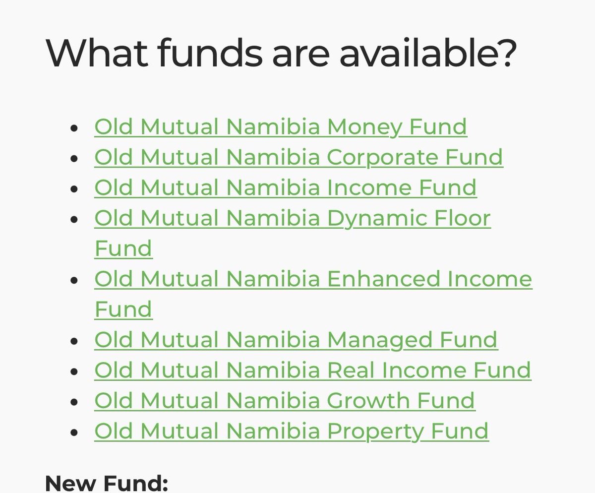 Today, I’m going to walk you through the different Old Mutual Namibia Unit Trust Funds, what they are, how they work, and who they’re best suited for.

We’ll look at each of the following:
the Money Fund, Corporate Fund, Income Fund, Dynamic Floor Fund, Enhanced Income Fund,