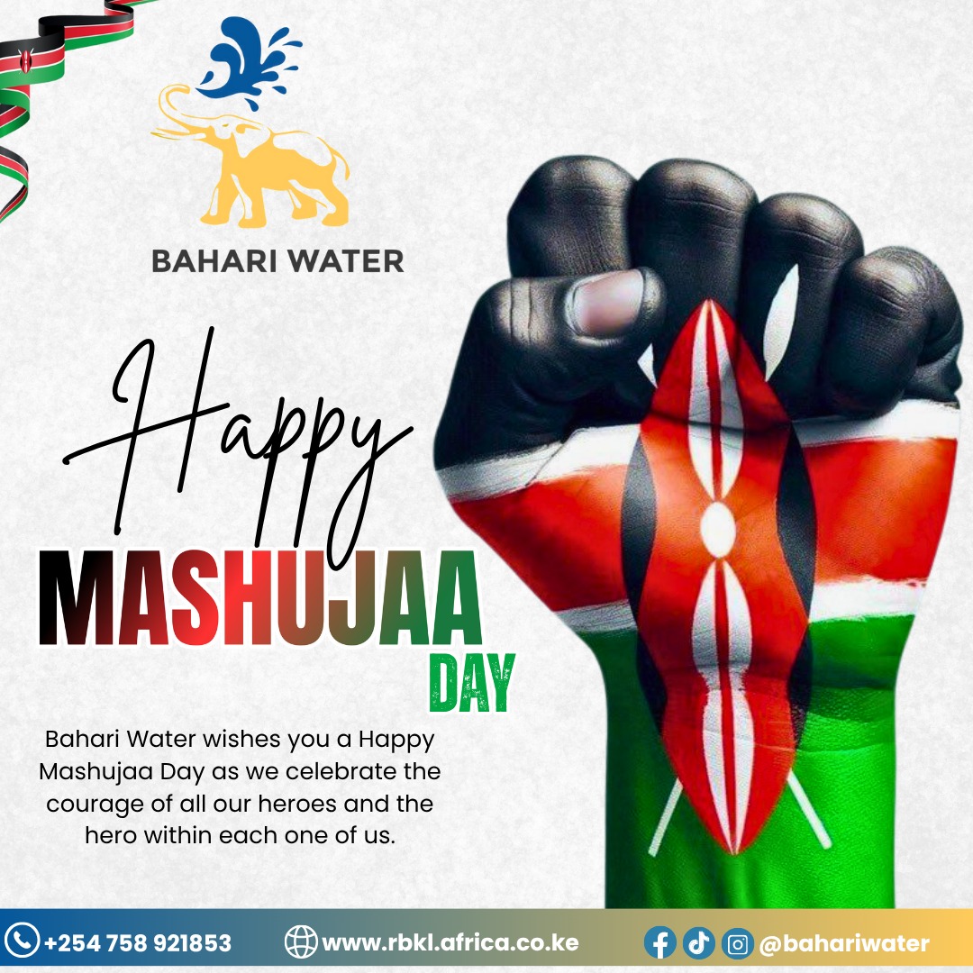 BahariWater's tweet photo. 🇰🇪 Honoring the heroes shaping our future! This #MashujaaDay, Bahari Water celebrates courage, innovation, and the journey toward clean water for all. 💧🌊 #BahariWater #WaterForAll https://t.co/2zSB5NEGRZ