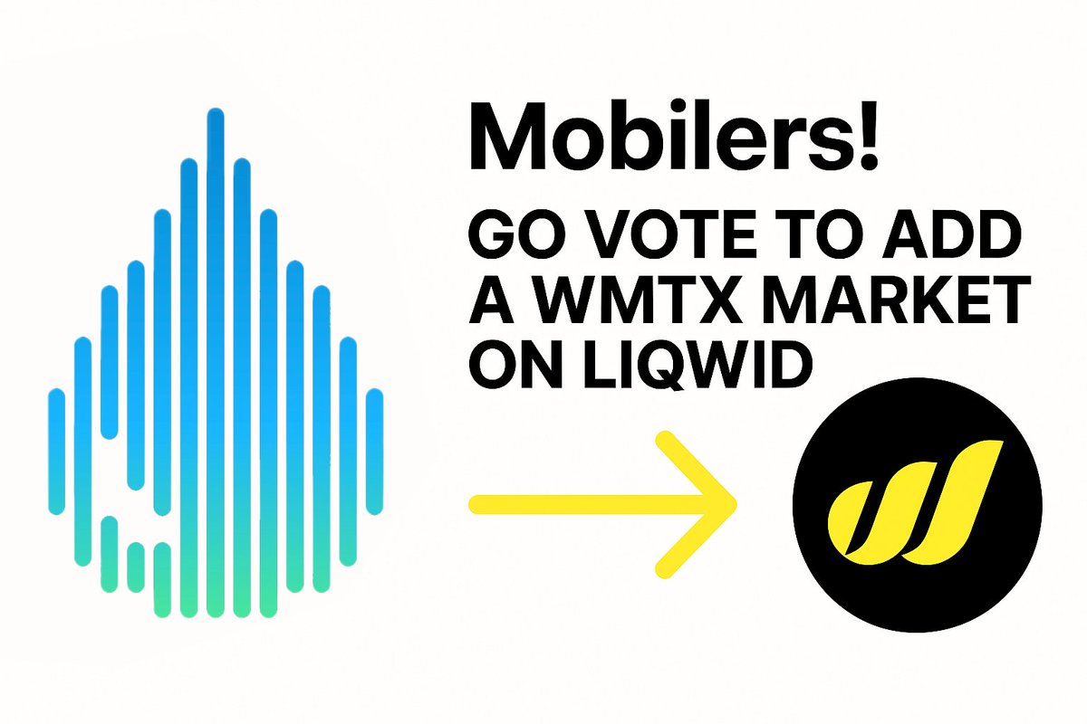 🚨𝗠𝗼𝗯𝗶𝗹𝗲𝗿𝘀, 𝗶𝘁’𝘀 𝘃𝗼𝘁𝗶𝗻𝗴 𝘁𝗶𝗺𝗲!

Vote 𝗬𝗘𝗦 to add $𝗪𝗠𝗧𝗫 to <a href="/liqwidfinance/">Liqwid</a> and unlock lending + borrowing utility for our token 💪

Let’s make $WMTX a core part of 𝗖𝗮𝗿𝗱𝗮𝗻𝗼 𝗗𝗲𝗙𝗶👇

🔗 gov.liqwid.finance/t/add-support-…