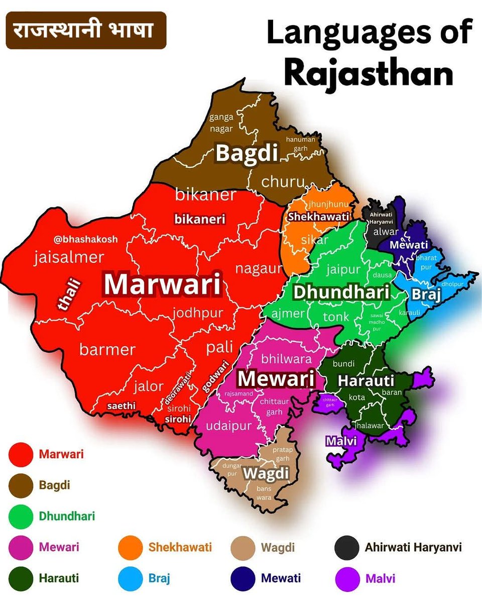 राजस्थान में बोली जाने वाली बोलियां