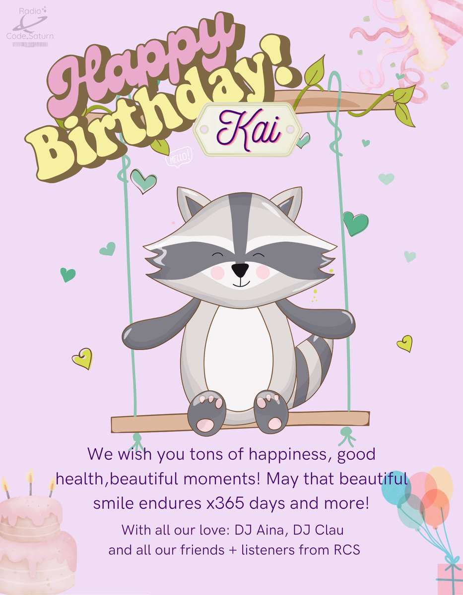 radiocodesaturn's tweet image. 🥳🎂Happy BDay to our beloved DJ Kai @iKONicKya 🎉
We #RadioCodeSaturn and all our listeners/followers love you so much!