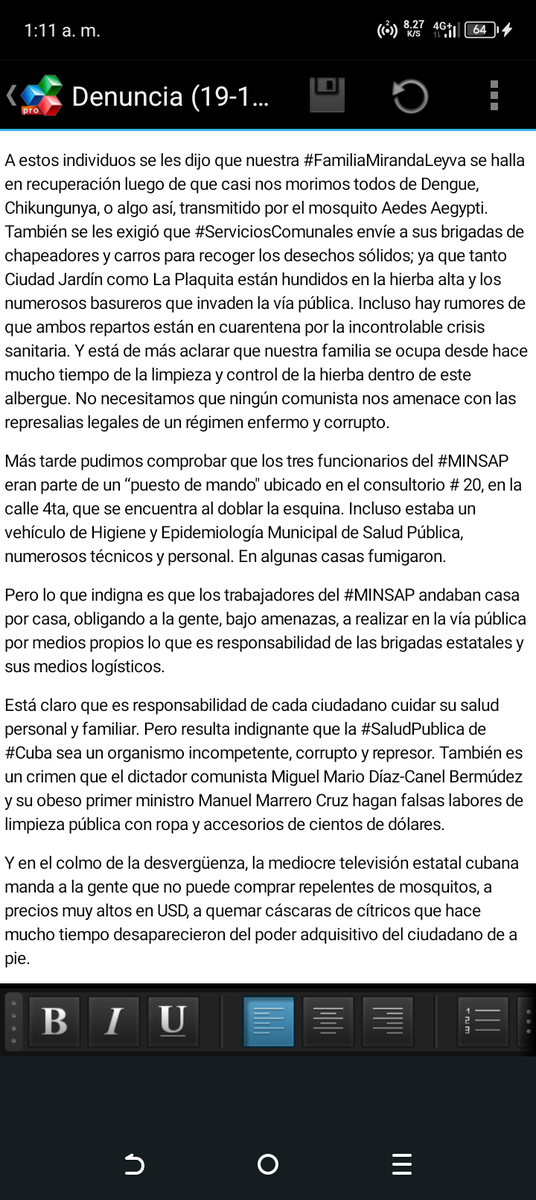 19/10/2025 #Cuba 

EL ORIENTE CUBANO DENUNCIA 

#CubaEsUnaDictadura
#PCC_Terrorista 
#LibertadParaLosPresosPoliticos 

Comando Olegario Charlot Spileta
#Holguin