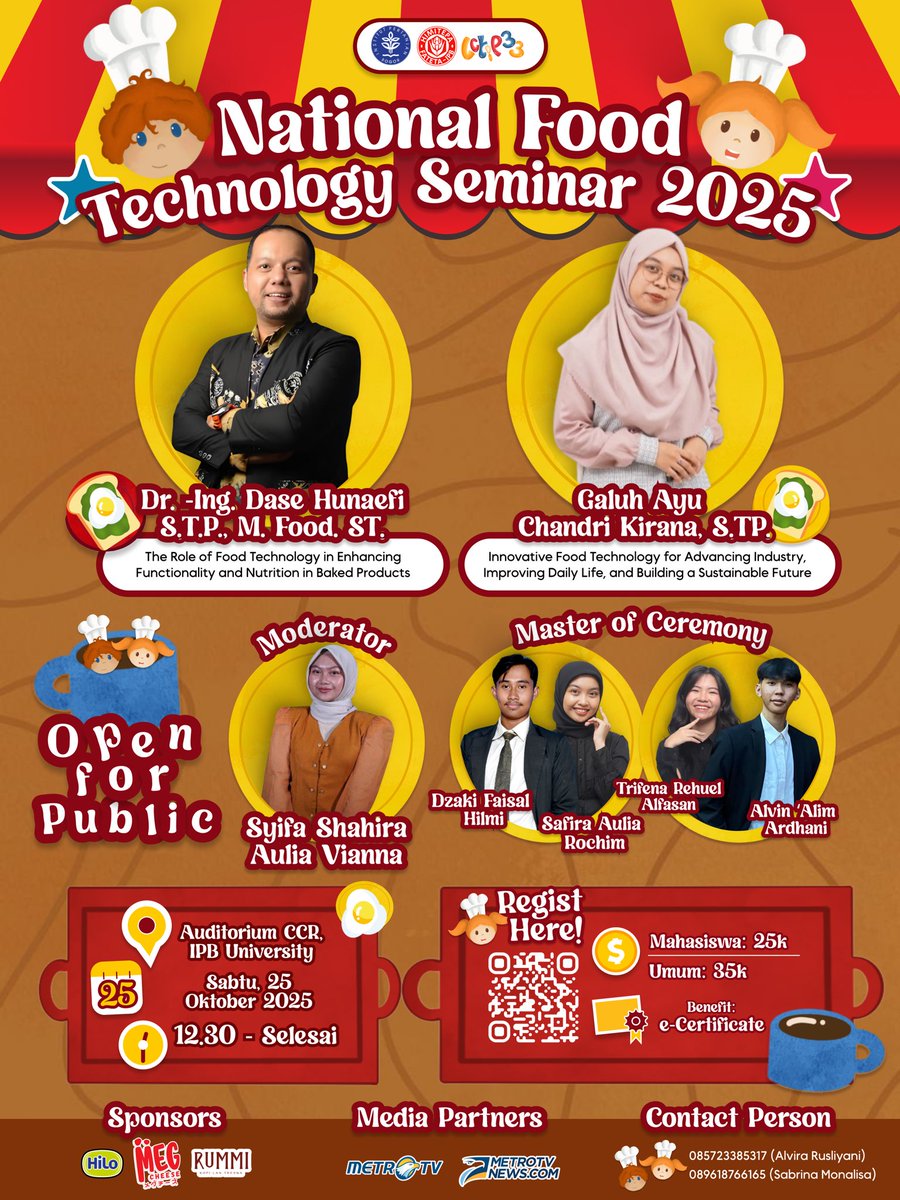 LctipIpb's tweet photo. 📢 [𝐒𝐄𝐌𝐈𝐍𝐀𝐑 𝐍𝐀𝐒𝐈𝐎𝐍𝐀𝐋 𝐋𝐂𝐓𝐈𝐏 𝐗𝐗𝐗𝐈𝐈𝐈] 📢

Wassup Doughmasters! 

Seminar Nasional LCTIP kembali hadir dan siap mengguncang wawasanmu tentang dunia pangan! Tahun ini, kami mengajakmu mengeksplor tema yang dijamin menggugah rasa penasaranmu https://t.co/GRrSoyW9oA