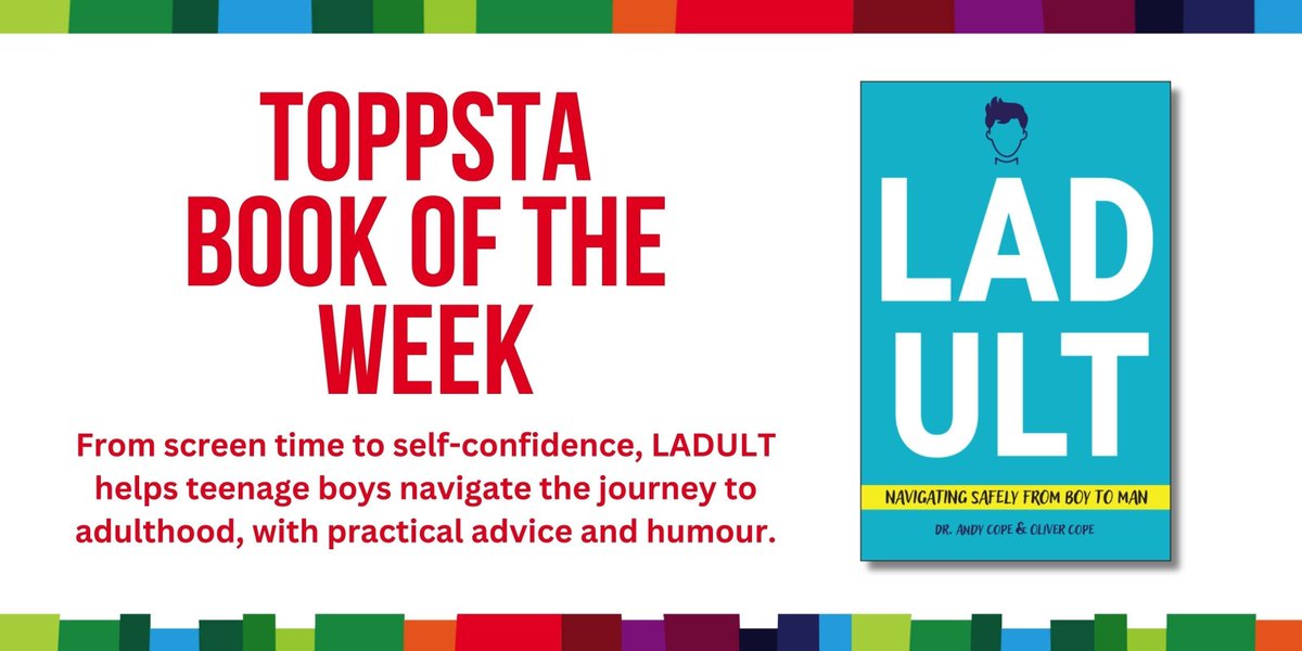 ✨ Book of the Week GIVEAWAY ✨ 

LADULT by <a href="/beingbrilliant/">Dr Andy Cope</a> and published by <a href="/thisiscapstone/">Capstone Books</a> is warm, funny and practical guide to growing up as a teenage boy.

Packed with stories, humour and practical advice on confidence, screen time, resilience, and relationships, it's