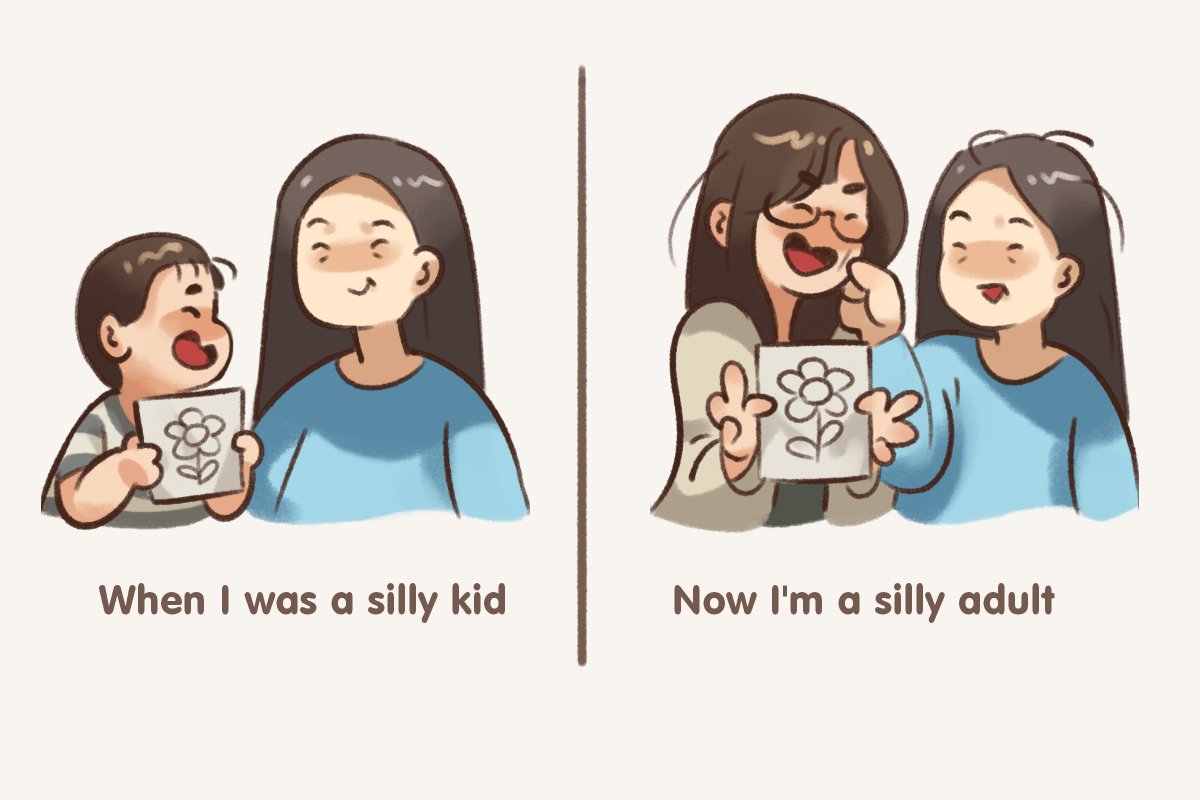 It's Vietnamese women's day today so I drew me and my mom.