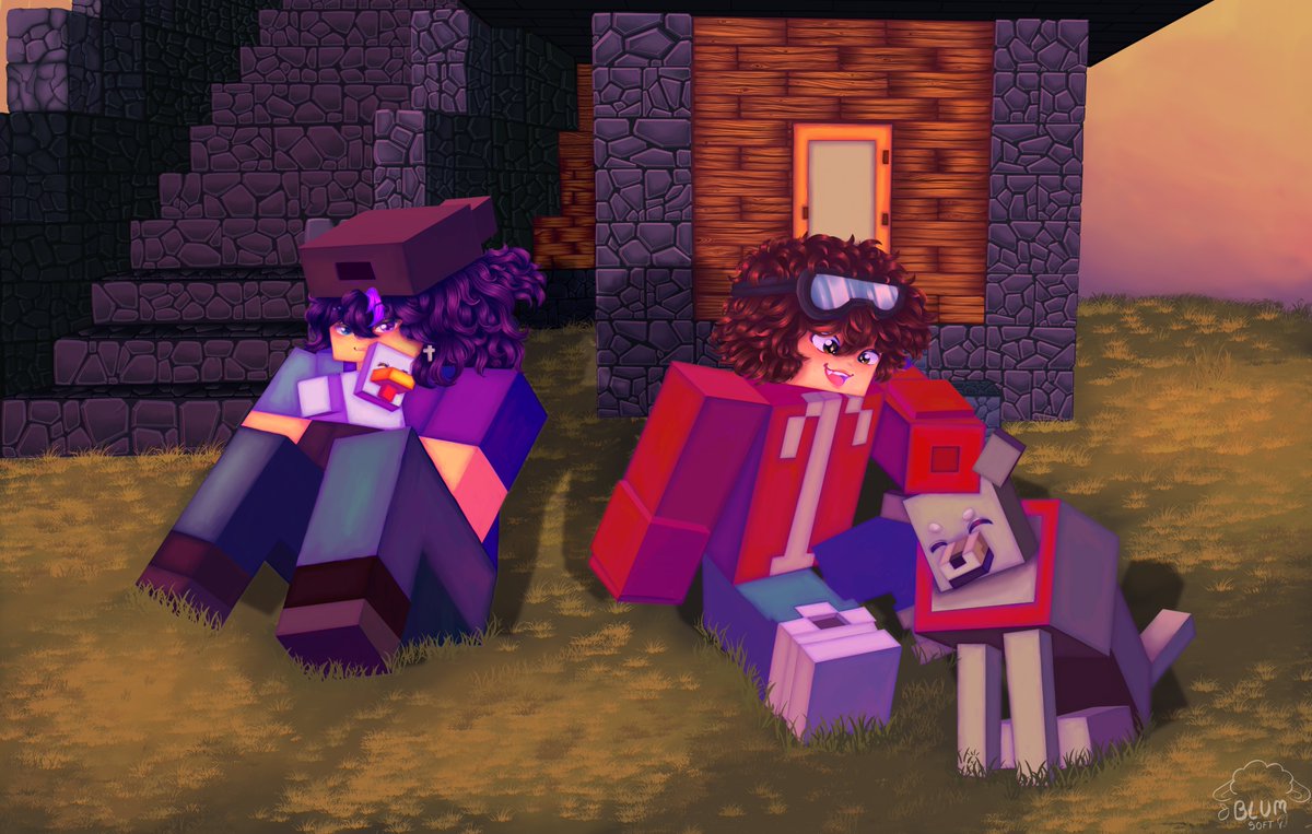 Aunque ya pasó tiempo de la serie de minecraft de <a href="/NabrielXD/">Nabriel</a> y <a href="/SANTICOKUN/">SANTI</a> igual quería hacer un dibujo- a pesar de conocer su contenido este año, sin esperarlo, les tomé mucho cariño. Sus videos son como un rayito de sol cuando todo se siente gris💚