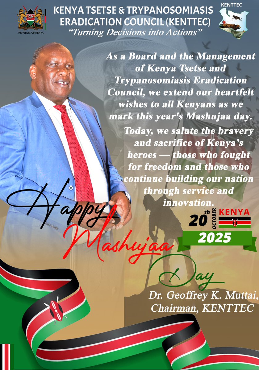 As the Board and Management of KENTTEC, we extend heartfelt wishes to all Kenyans this #MashujaaDay. We honor the bravery of our heroes — those who fought for freedom and those building our nation through service, innovation, and resilience. #IthookweStadium