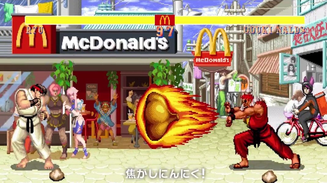豪鬼、ガイル、ベガ、ルークがマクドナルドカラーになってるから、この