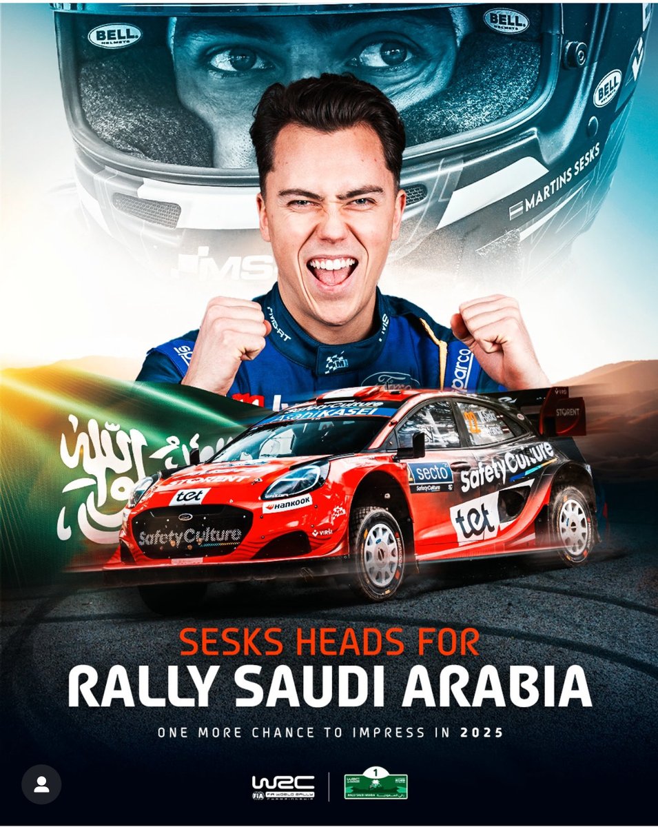 Heading for Saudi Arabia 🇸🇦
🇬🇧 Read more ej.uz/saudaarabiaen
Startēsim 7.sezonas posmā Sauda Arābijā! 👊
🇱🇻Uzzini vairāk ej.uz/saudaarabialv

#WRC #RallySaudiArabia #MSport #SafetyCulture #Rally1 #Tet #11lv #Storent #Gretveja #OtankiMill #Virši #Armora #Miķelis #Redbull