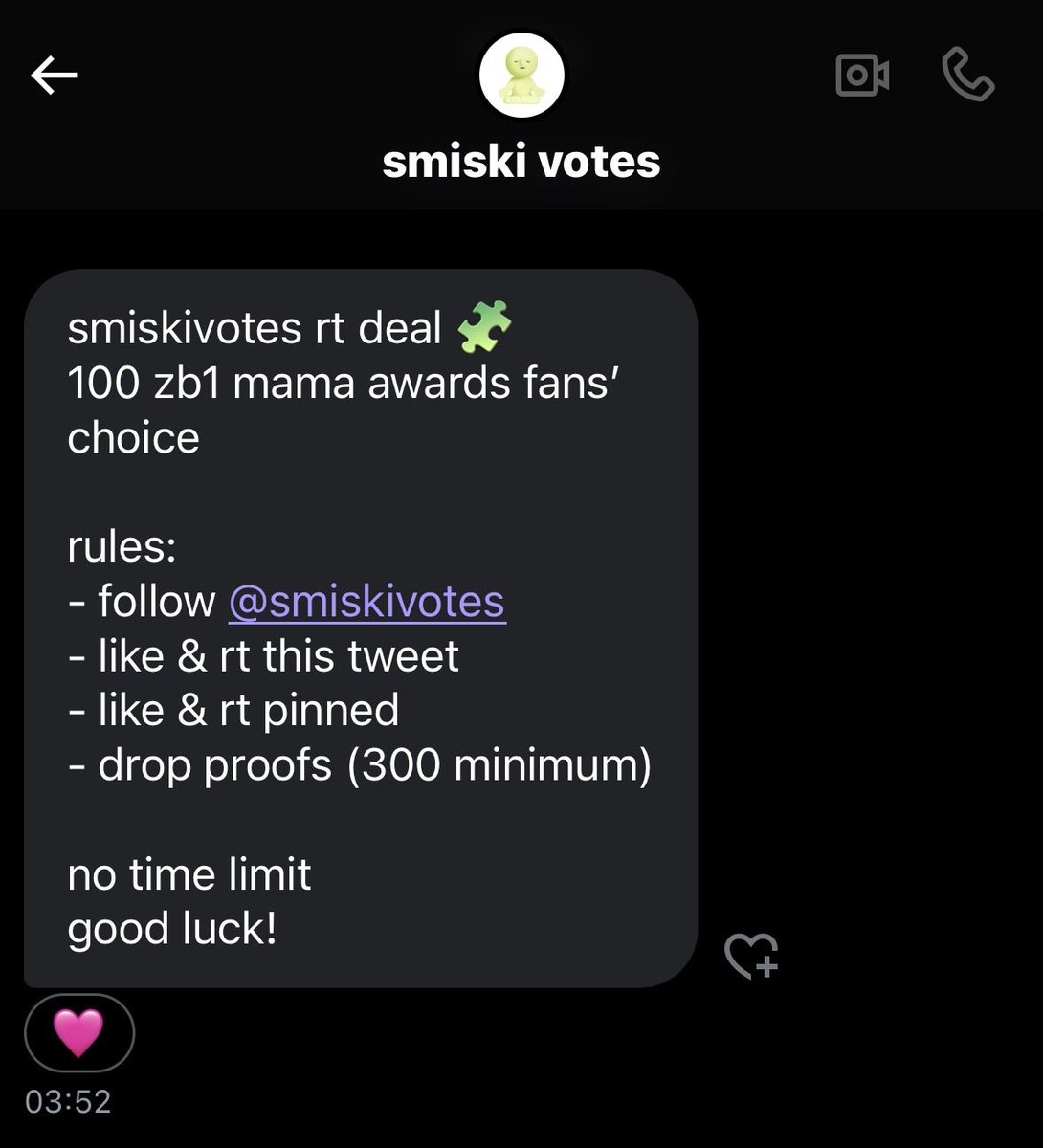 [📢 RT DEAL]

smiskivotes rt deal 🧩
#ZEROBASEONE mama awards fans’ choice

100 VOTES 🎟️

rules:
- follow <a href="/smiskivotes/">smiski votes</a>
- like &amp; rt this tweet
- like &amp; rt pinned
- drop proofs (300 minimum)

no time limit
good luck!