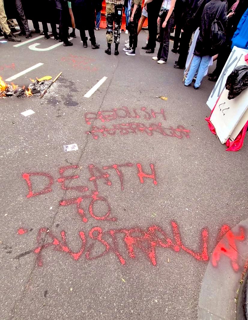 Protest movements that support displays of burning the Australian flag and writing “Abolish Australia” and “Death to Australia” are not those with which I personally align, nor I think does the average Australian.

“Antifa” and the “Far Left” need to consider their optics.
