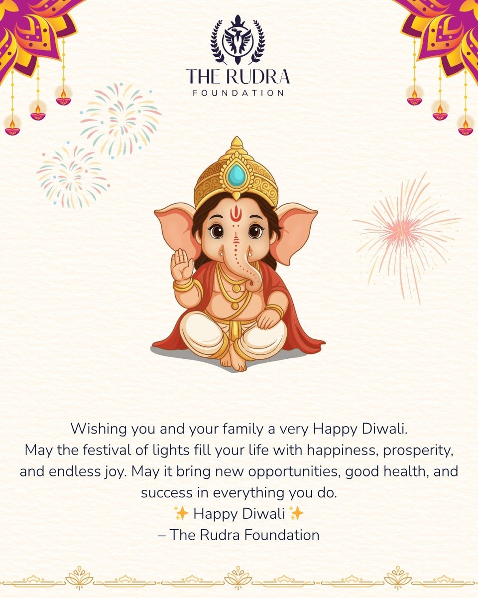 The Rudra Foundation (@therudrafdn) on Twitter photo The Rudra Foundation wishes you and your family a Diwali filled with light, love, and prosperity. ЁЯкФтЬи 
Let kindness and hope shine bright in every heart.
#happydiwali #diwalivibes #festivaloflights #spreadlove #spreadkindness #therudrafoundation #lightandhope The Rudra Foundation wishes you and your family a Diwali filled with light, love, and prosperity. ЁЯкФтЬи 
Let kindness and hope shine bright in every heart.
#happydiwali #diwalivibes #festivaloflights #spreadlove #spreadkindness #therudrafoundation #lightandhope