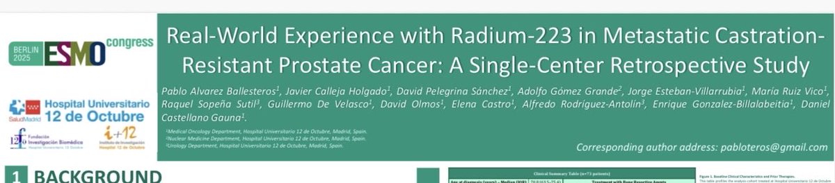 cdanicas's tweet photo. @zklaassen_md @urotoday @Staufertjr @davidmarmolejo Similar outcomes were reportes in our serie! (@H12Octubre) by Dr
Pablo Ballesteros remarking the value of 4 vs 6 cycles !! @OncoAlert @myESMO #ESMO25 https://t.co/WRewWgY9qX
