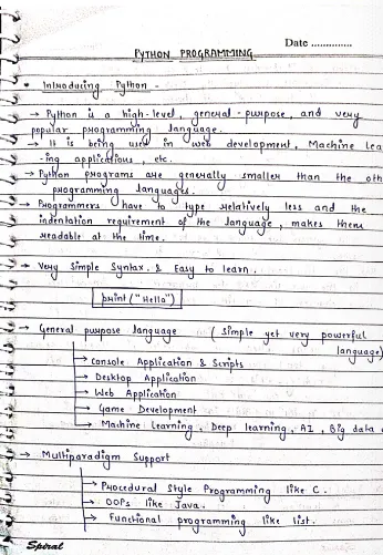 Krishnasagrawal's tweet image. Python is one of the most popular languages to learn in 2024, used in Machine Learning, Data Science, and much more.
Here are Python Complete Handwritten Notes
All, FREE of cost! Simply:
1. Follow me (So I can DM)
2. Like & Repost
3. Comment "Python" to receive copy.