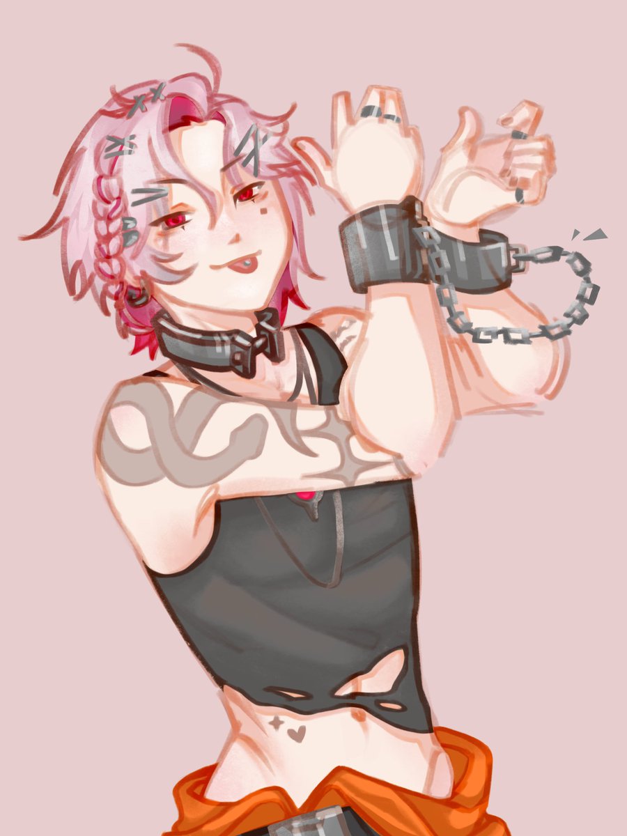 Pretty boy who likes (?) being locked up 😯
 #LockArt