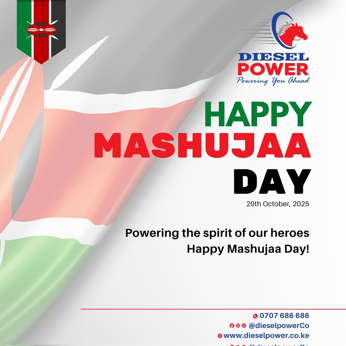 DieselPower_Ke's tweet photo. Powering the spirit of our heroes
Happy Mashujaa Day!
#poweringyouahead https://t.co/ciKM75eCb2