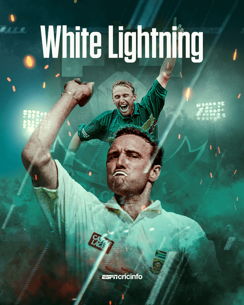 ESPNcricinfo's tweet photo. In his pomp, the first South African to take 300 Test wickets, was a marvellously athletic, irresistibly hostile fast bowler who also gave sterling service to Warwickshire. 

When there was a challenge, he never backed down (Ask Mike Atherton) 

Happy birthday, Allan Donald ⚡ 🎈 https://t.co/QrAB5JhZy5