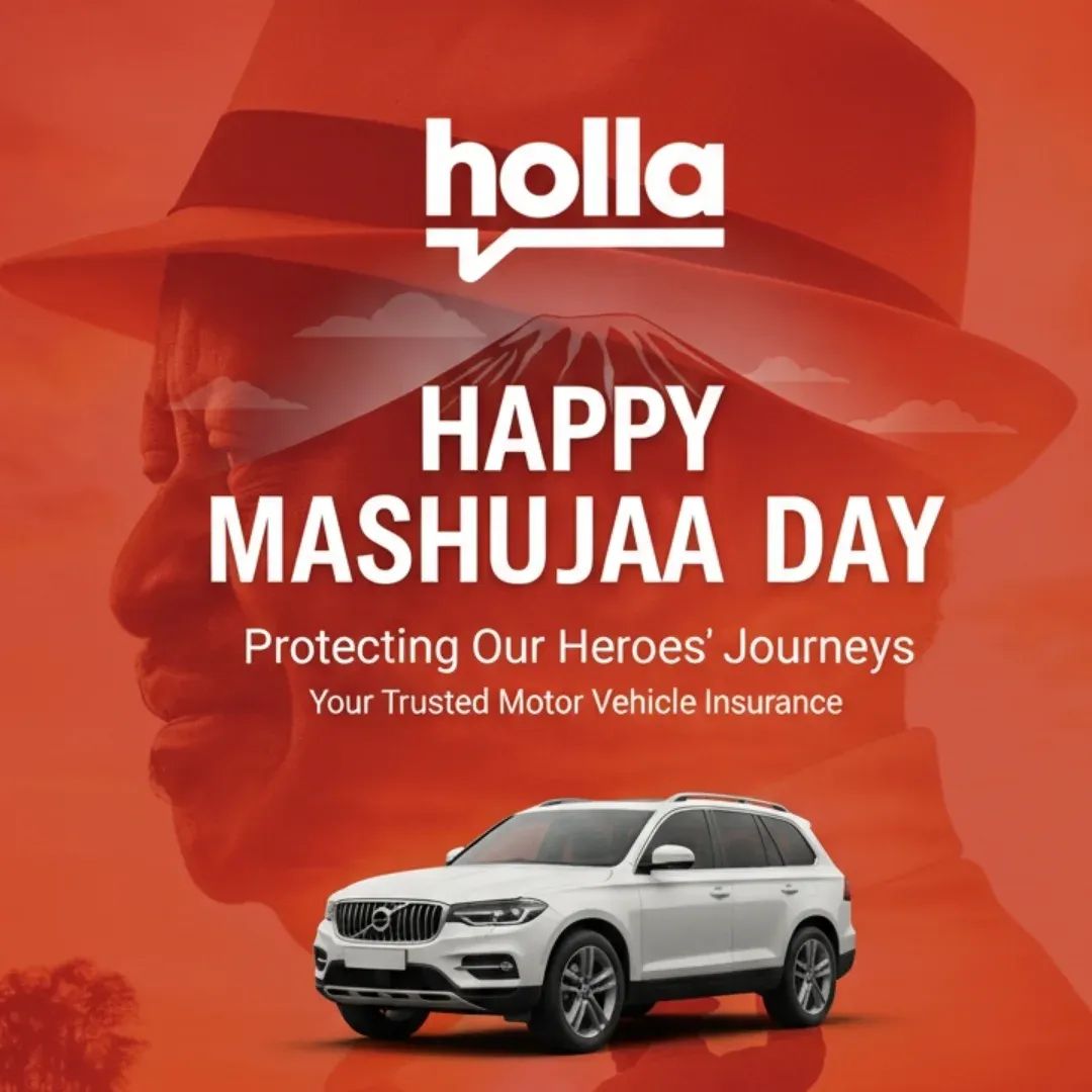 HollaInsure's tweet image. Celebrating the spirit of our heroes!
At Holla Insurance, we believe every journey matters. Drive safe and insured. Happy Mashujaa Day! 
 #HollaForHeroes #KenyaInsurance #HappyMashujaa