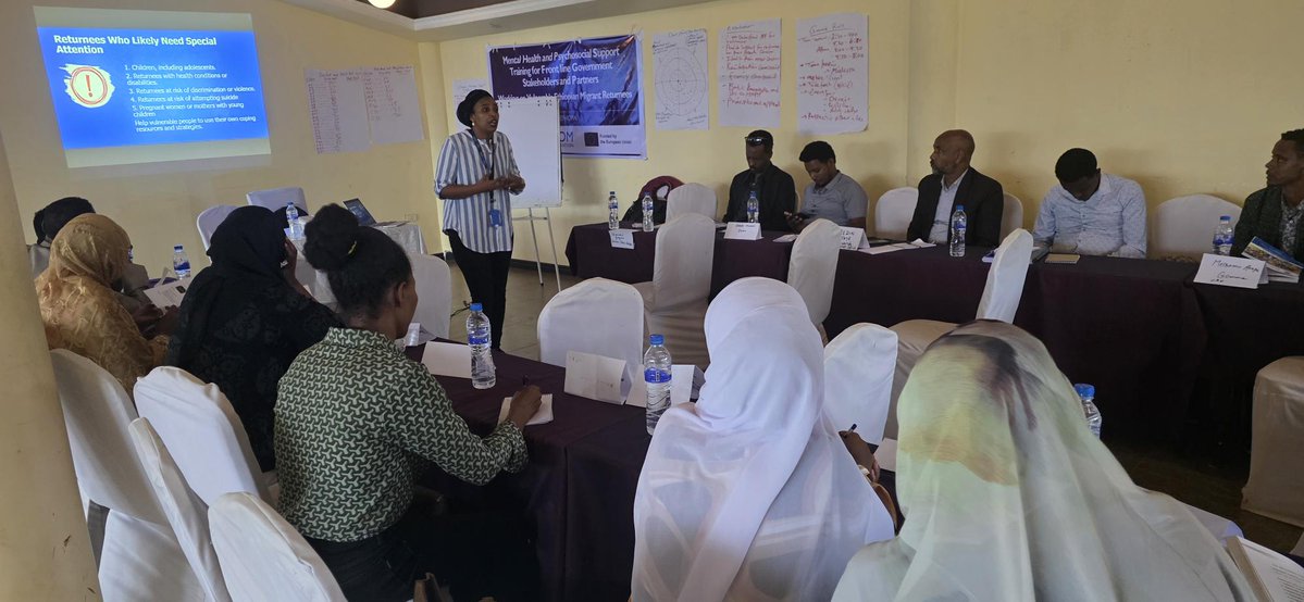 IOM Ethiopia (@iomethiopia) on Twitter photo This month in Jimma 🇪🇹, IOM trained 31 frontline government and partner staff to improve support for migrant returnees.
The training, funded by the <a href="/EU_Partnerships/">EU International Partnerships 🇪🇺</a>, focused on mental health, psychosocial care and dignity in recovery. 💬🤝
#MentalHealthMatters This month in Jimma 🇪🇹, IOM trained 31 frontline government and partner staff to improve support for migrant returnees.
The training, funded by the <a href="/EU_Partnerships/">EU International Partnerships 🇪🇺</a>, focused on mental health, psychosocial care and dignity in recovery. 💬🤝
#MentalHealthMatters