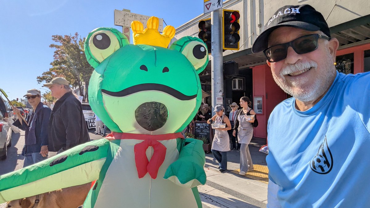 Hahaha. Fugging MAGA are all freaked out because concerned citizens showed up for No Kings in masses with respect, peace and love in their hearts. MAGA live in a culture of fear, hate, and disrespect so they just don't understand. We are not the same. 

#NoKings #MAGA #Frog #Love