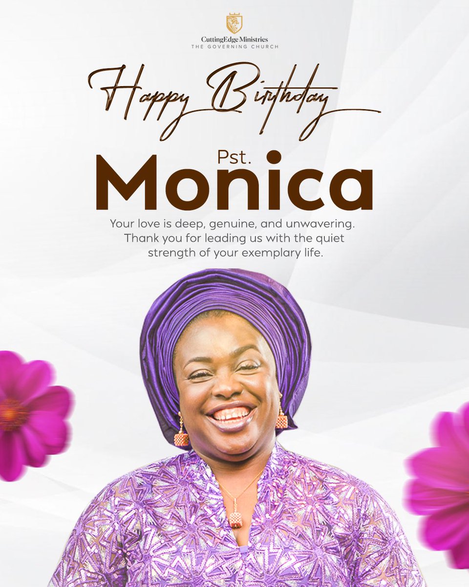 Unarguably the best month of the year! We are thrilled to celebrate Pst. Monica today; Mama, to know you is to know love ❤️.

Thank you for yielding to God, for your unwavering strength, for your exemplary lifestyle &amp; leadership.

Happy birthday ma 🥳

#CelebratingPstMonica
