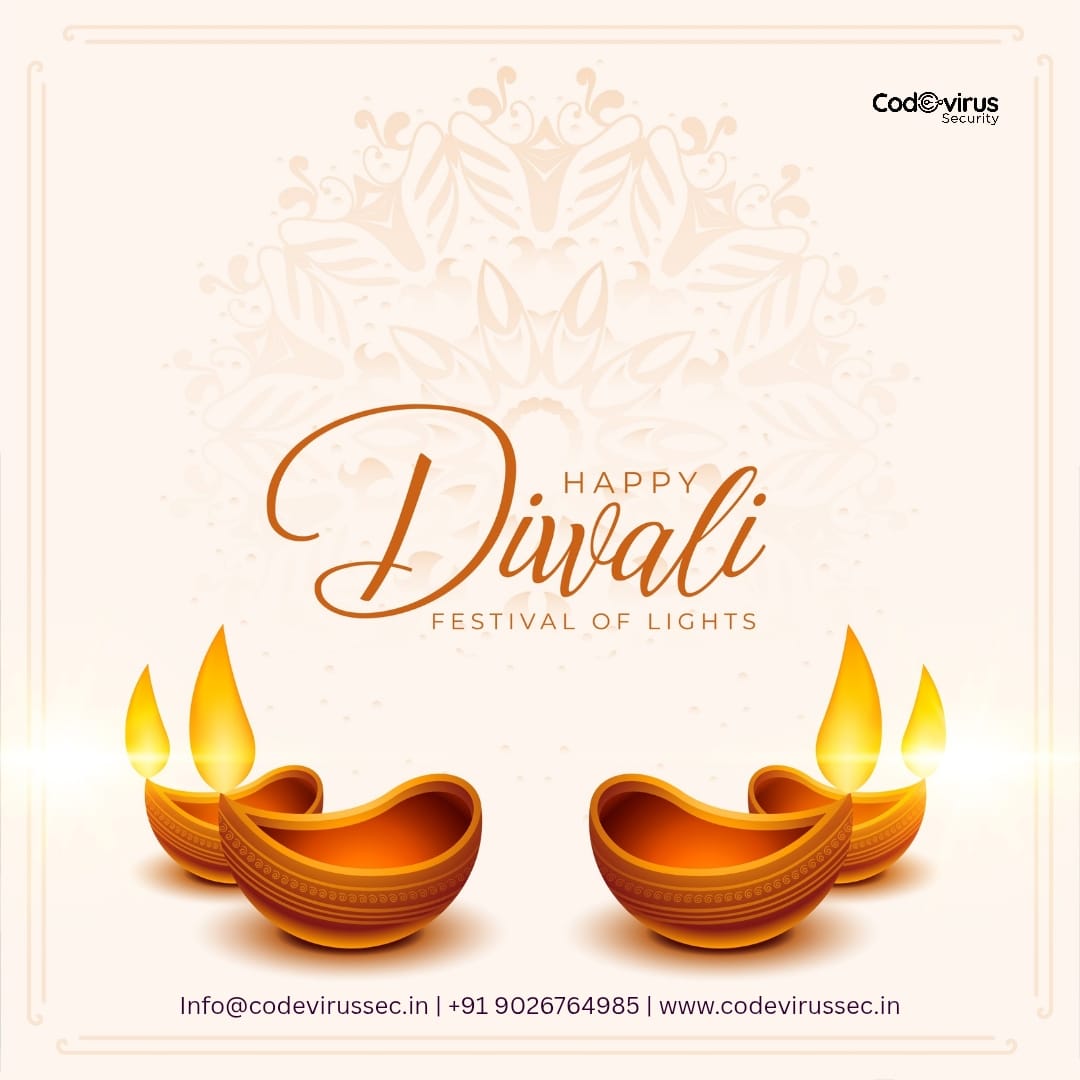 codevirussec's tweet image. This Diwali, don’t just light lamps — light up your cyber defenses too! 🛡️💻
Stay safe from digital threats while you celebrate joy and light.
✨💥 #HappyDiwali from all of us at #CodevirusSecurity!
#CyberSafeDiwali #StaySecure #DigitalSafety #Diwali2025